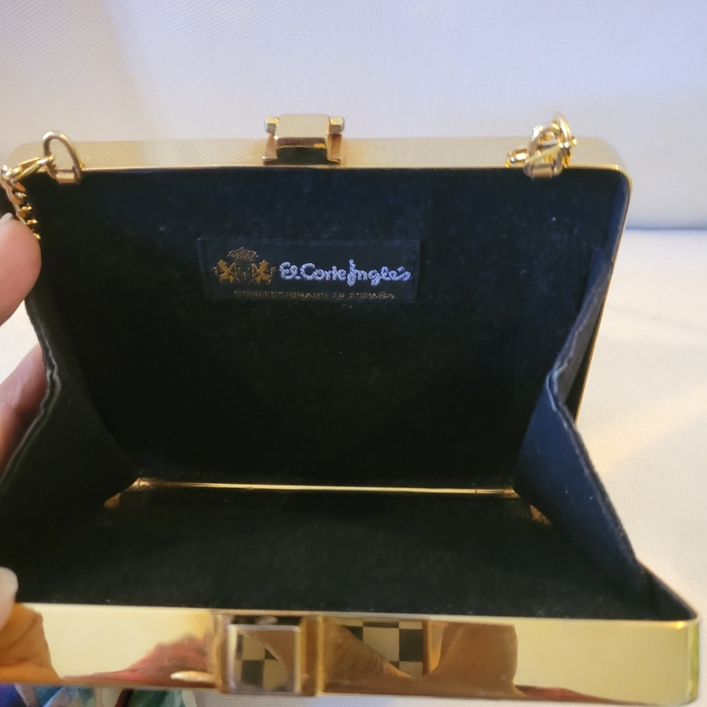 Vintage Elegant Gold and Cream Women's Clutch Spain Old Money - Picture 5 of 6